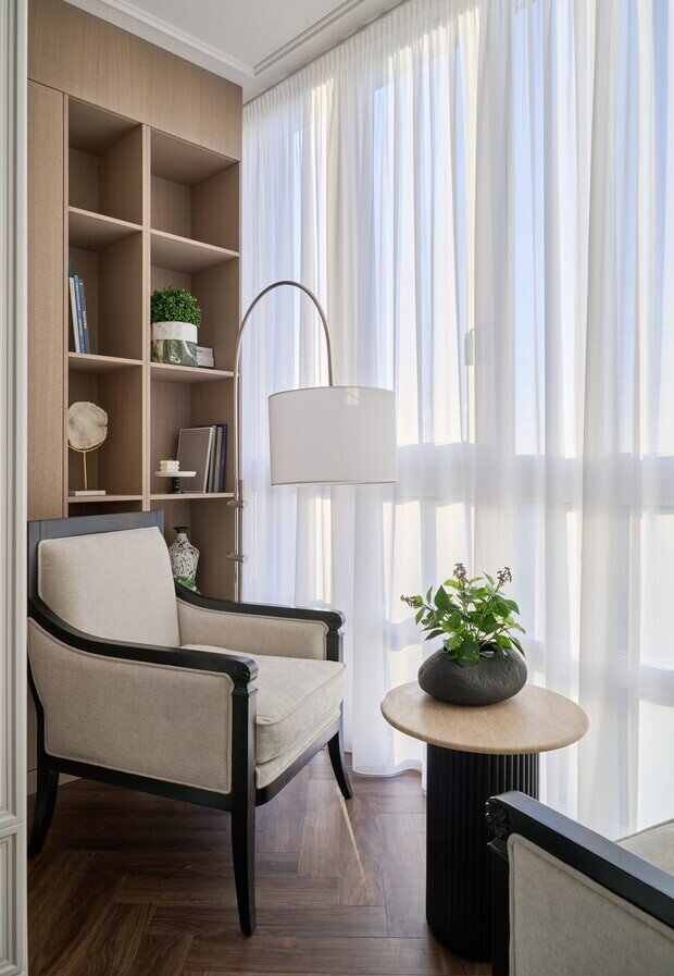 Фотография: Спальня в стиле Классический, Современный, Квартира, Проект дня, 3 комнаты, Более 90 метров, Эксклюзивные проекты, современный с элементами неоклассики, Новосибирская область, Кольцово – фото на INMYROOM