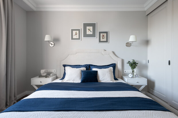 Фотография: Спальня в стиле Классический, Современный, Квартира, Проект недели, Красногорск, Панельный дом, И-155, 4 и больше, Более 90 метров, Вера Шеверденок, Roomba Interior – фото на INMYROOM