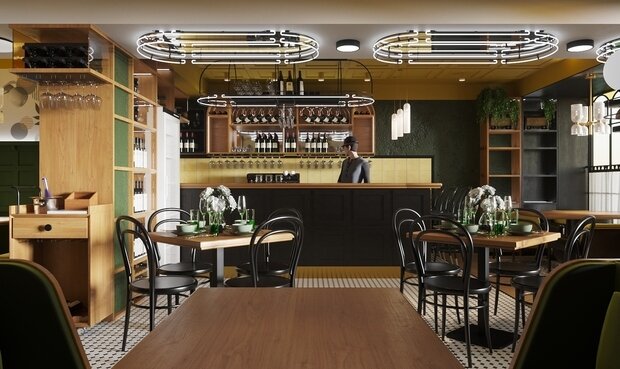 Фото из портфолио Дизайн кафе – фотографии дизайна интерьеров на INMYROOM