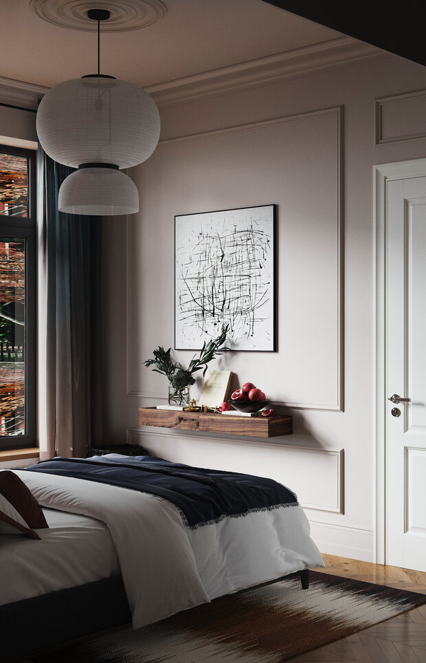 Фотография: Спальня в стиле Скандинавский, Современный, Эклектика, Винтажный, Квартира, Проект недели, Санкт-Петербург, Монолитный дом, 3 комнаты, Более 90 метров, Ольга Воронкова – фото на INMYROOM