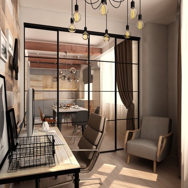 Фото из портфолио Проект 3-х комнатной квартиры в духе лофт – фотографии дизайна интерьеров на INMYROOM