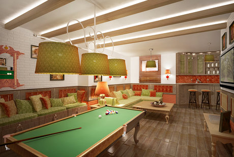 Дизайн бильярдной комнаты
