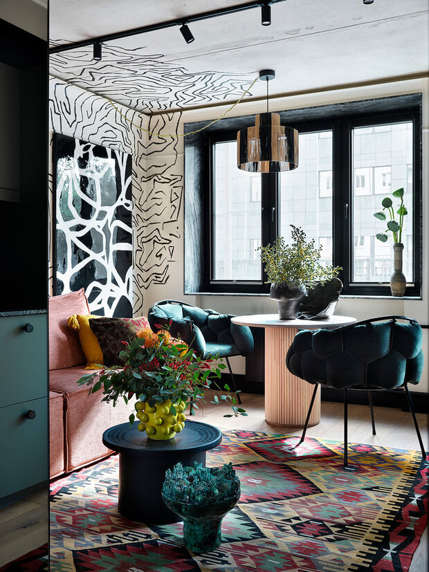 Фотография: Кухня и столовая в стиле Современный, Эклектика, Малогабаритная квартира, Квартира, Студия, Проект дня, Москва, Кирпичный дом, до 40 метров, Татьяна Макарова – фото на INMYROOM