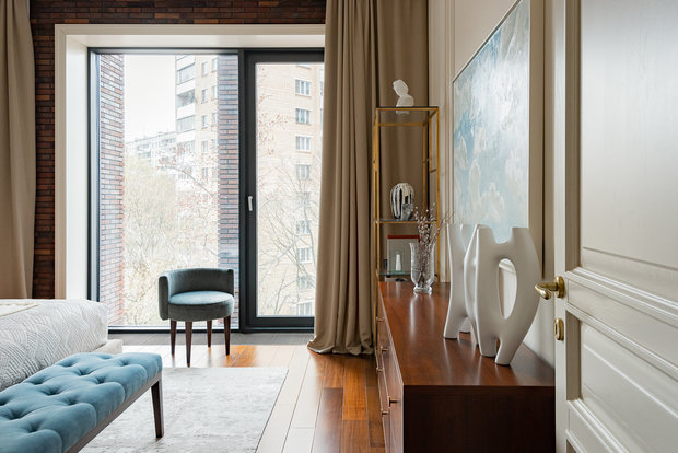 Фотография: Спальня в стиле Классический, Современный, Эклектика, Квартира, Проект недели, Москва, 4 и больше, Более 90 метров, Александр Белобородов – фото на INMYROOM