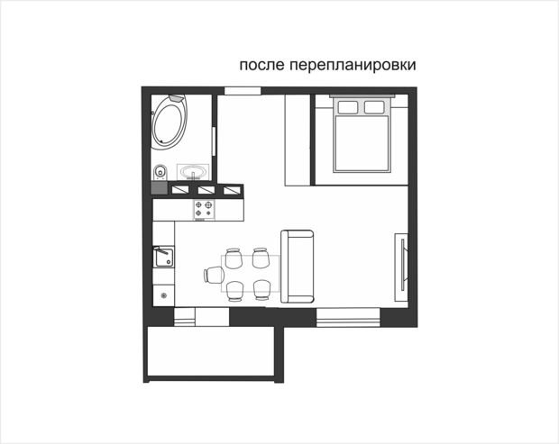 Фото из портфолио однушка – фотографии дизайна интерьеров на INMYROOM