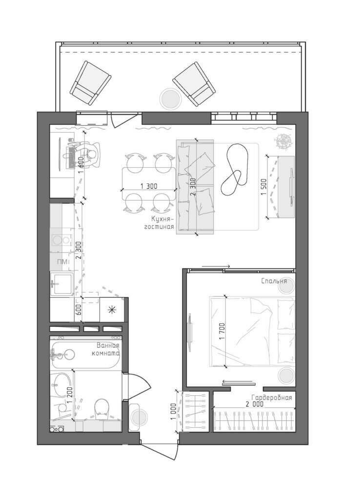 Фотография: Планировки в стиле , Современный, Квартира, Проект недели, Новосибирск, 2 комнаты, 40-60 метров, Алиса Гринева – фото на INMYROOM Фотография: Планировки в стиле , Современный, Квартира, Проект недели, Новосибирск, 2 комнаты, 40-60 метров, Алиса Гринева – фото на INMYROOM