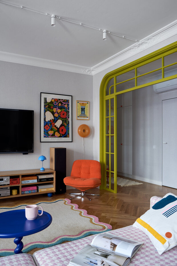 Фотография: Гостиная в стиле Современный, Эклектика, Квартира, Проект дня, Беларусь, Минск, 2 комнаты, 60-90 метров, Анжелика Макаревич – фото на INMYROOM