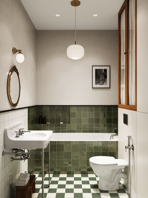 Фотография: Ванная в стиле Скандинавский, Современный, Эклектика, Квартира, Проект недели, Москва, 4 и больше, Более 90 метров, DSGN HUB, Винтажный – фото на INMYROOM