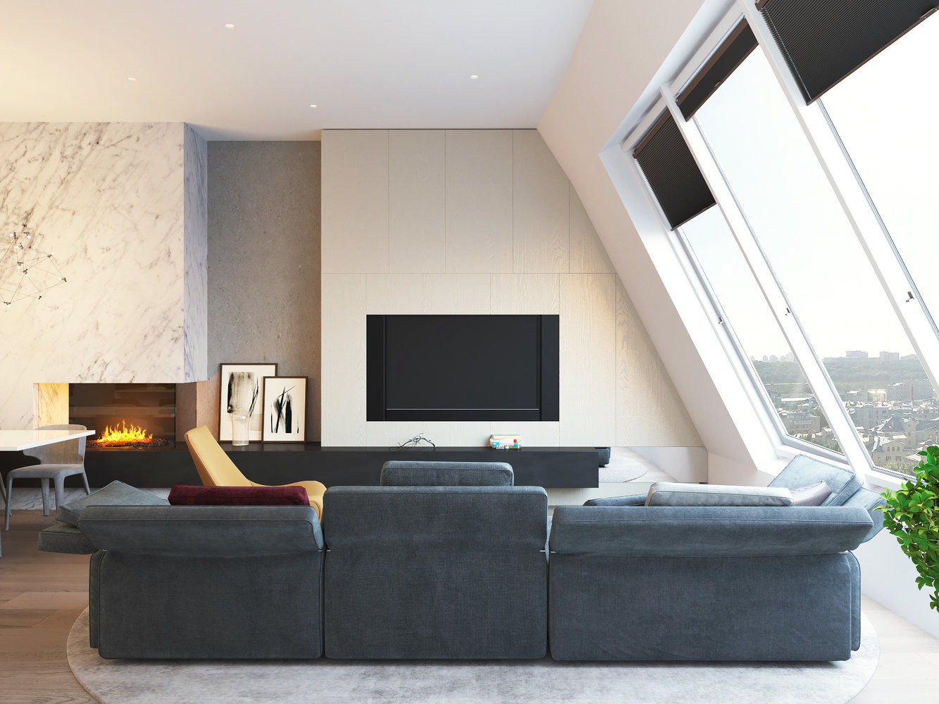 Фотография: Гостиная в стиле Современный, Квартира, Проект недели, Москва, Шамсудин Керимов, новостройка, Монолитный дом, 3 комнаты, Более 90 метров – фото на INMYROOM