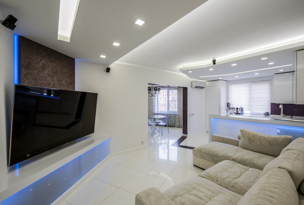 Фотография: Гостиная в стиле Хай-тек – фото на INMYROOM