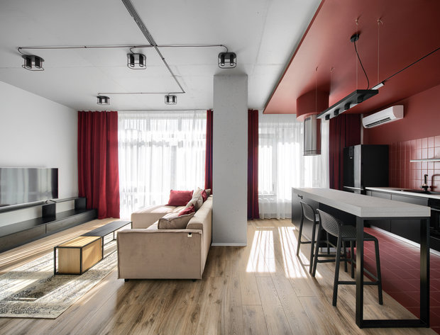 Фотография: Кухня и столовая в стиле Минимализм, Современный, Квартира, Студия, Проект недели, Киев, 40-60 метров, Lauri Brothers – фото на INMYROOM