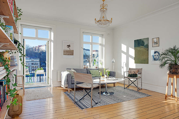 Фотография: Гостиная в стиле Скандинавский, Малогабаритная квартира, Квартира, Дома и квартиры – фото на INMYROOM