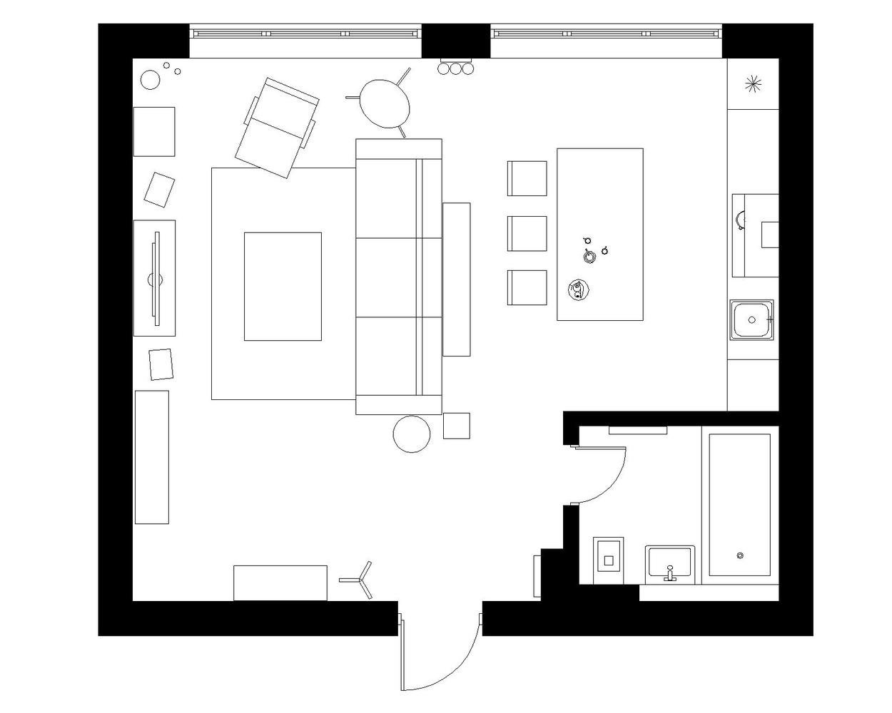Фотография: Планировки в стиле , Лофт, Квартира, Дома и квартиры, Проект недели – фото на INMYROOM Фотография: Планировки в стиле , Лофт, Квартира, Дома и квартиры, Проект недели – фото на INMYROOM