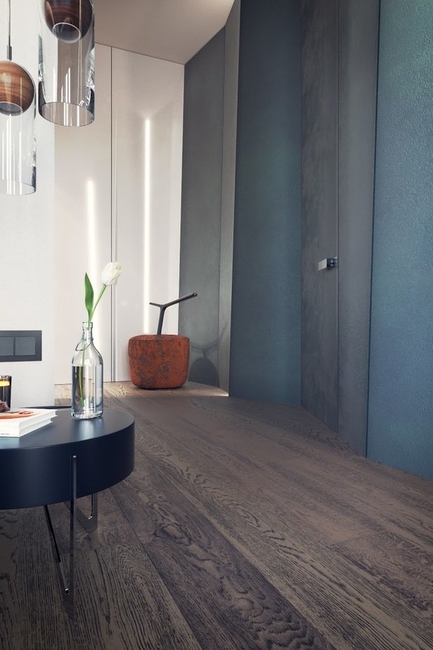 Фотография: Мебель и свет в стиле Современный, Квартира, Россия, Архитектура, Проект недели, Москва, Синий, Серый, Панорамные окна, ЖК Садовые Кварталы, Хамовники, архитектурная студия MOPS, Встроенные шкафы, Ольга Хованская, Мария Степанова – фото на INMYROOM