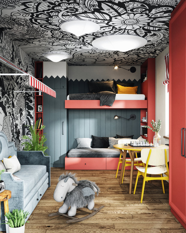 Фотография: Детская в стиле Лофт, Эклектика, Квартира, Проект дня, Санкт-Петербург, Макс Жуков, ToTaste Studio, 2 комнаты, 3 комнаты, 40-60 метров, 60-90 метров – фото на INMYROOM