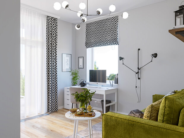 Фотография: Кабинет в стиле Скандинавский, Современный, Квартира, Проект недели, Москва, 3 комнаты, Более 90 метров, Наталия Васильева – фото на INMYROOM