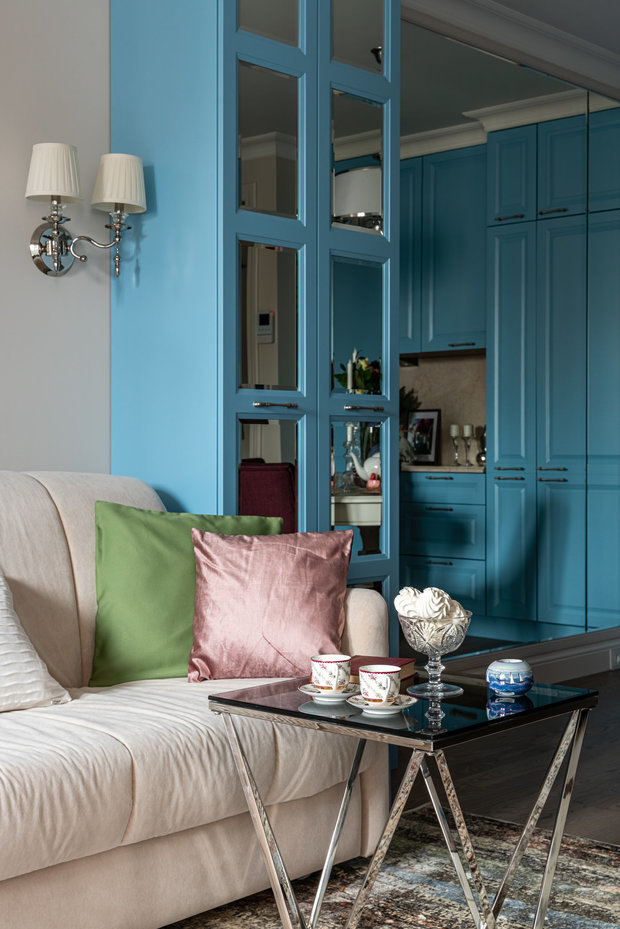 Фотография: Гостиная в стиле Классический, Современный, Квартира, Проект недели, Реутов, Монолитный дом, 2 комнаты, 40-60 метров, Наталья Широкорад – фото на INMYROOM