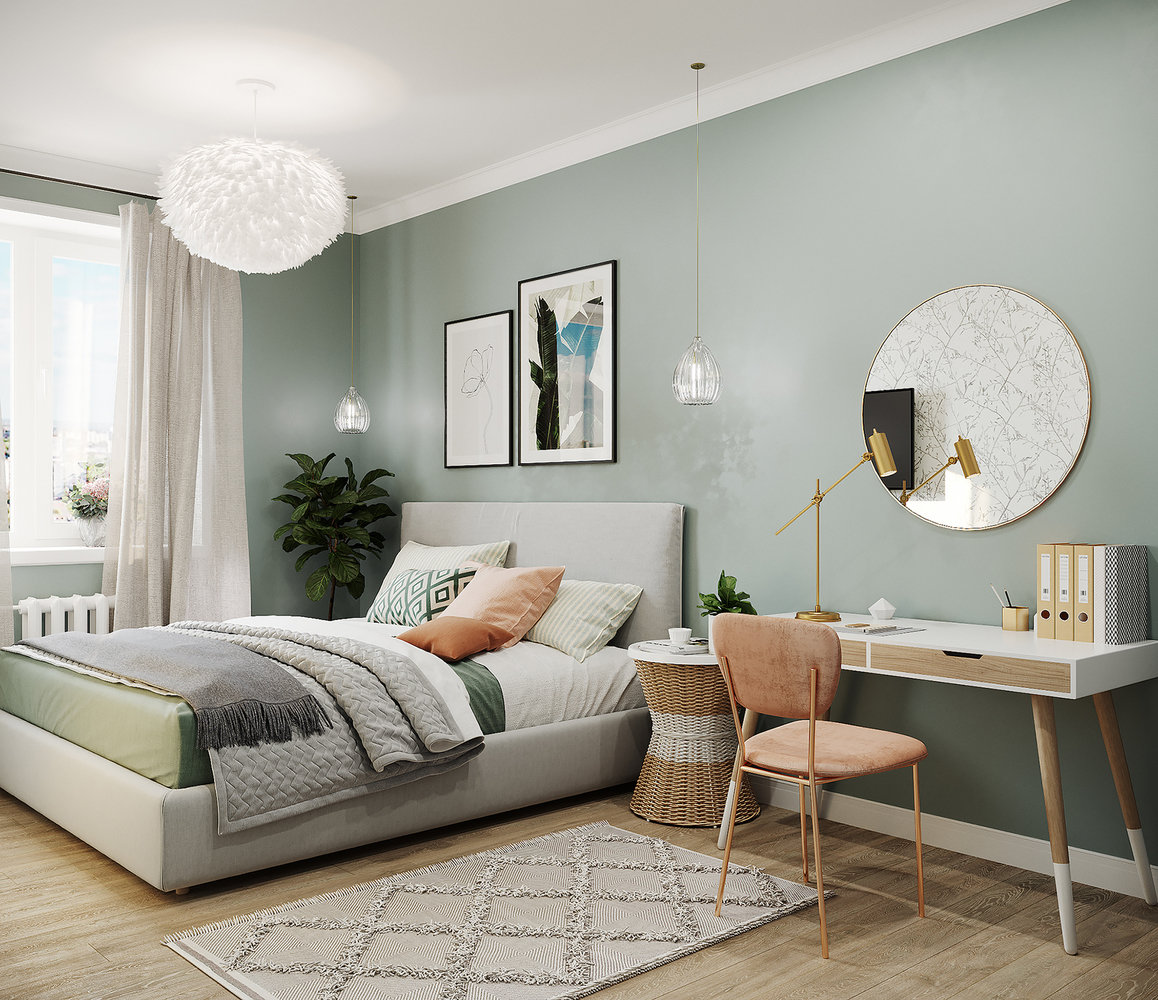 Фотография: Спальня в стиле Скандинавский, Кухня и столовая, Ванная, Квартира, Проект недели, Зеленый, Желтый, Серый, 1 комната, до 40 метров, ПРЕМИЯ INMYROOM – фото на INMYROOM Фотография: Спальня в стиле Скандинавский, Кухня и столовая, Ванная, Квартира, Проект недели, Зеленый, Желтый, Серый, 1 комната, до 40 метров, ПРЕМИЯ INMYROOM – фото на INMYROOM