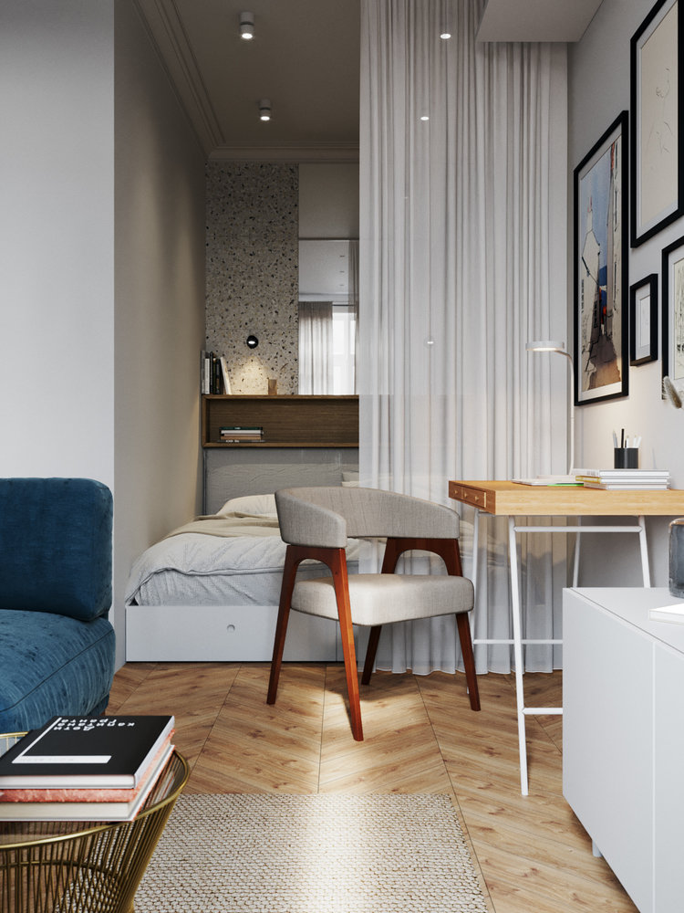 Фотография: Кабинет в стиле Современный, Квартира, Студия, Проект дня, Красногорск, до 40 метров, Мария Синельникова – фото на INMYROOM Фотография: Кабинет в стиле Современный, Квартира, Студия, Проект дня, Красногорск, до 40 метров, Мария Синельникова – фото на INMYROOM