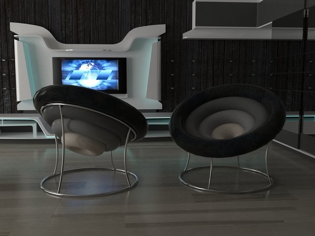 Фотография: Гостиная в стиле Хай-тек – фото на INMYROOM