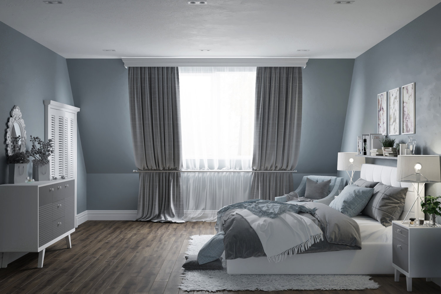 Фото из портфолио BEDROOM | BLUE & GRAY – фотографии дизайна интерьеров на INMYROOM Фото из портфолио BEDROOM | BLUE & GRAY – фотографии дизайна интерьеров на INMYROOM