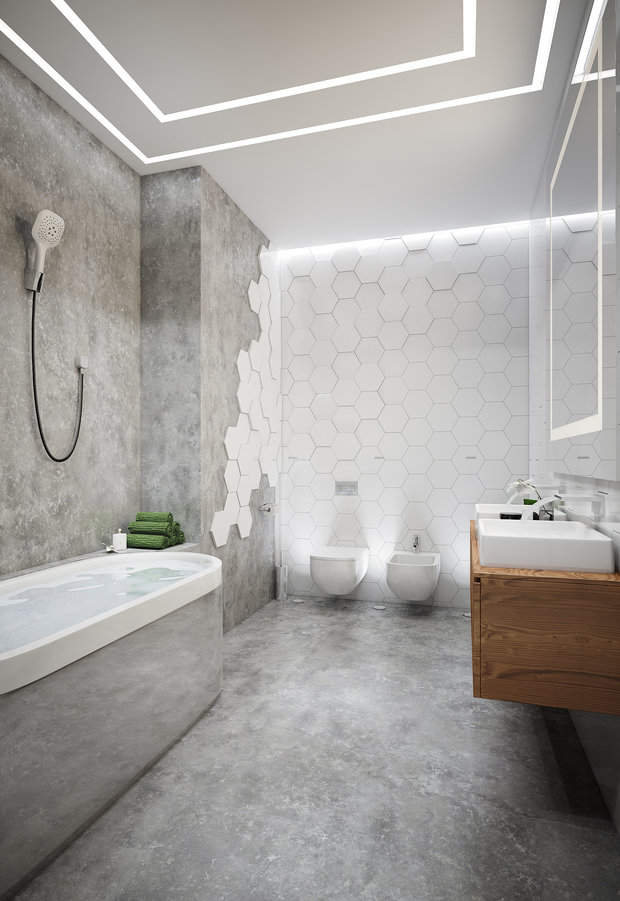 Фотография: Ванная в стиле Хай-тек,  – фото на INMYROOM