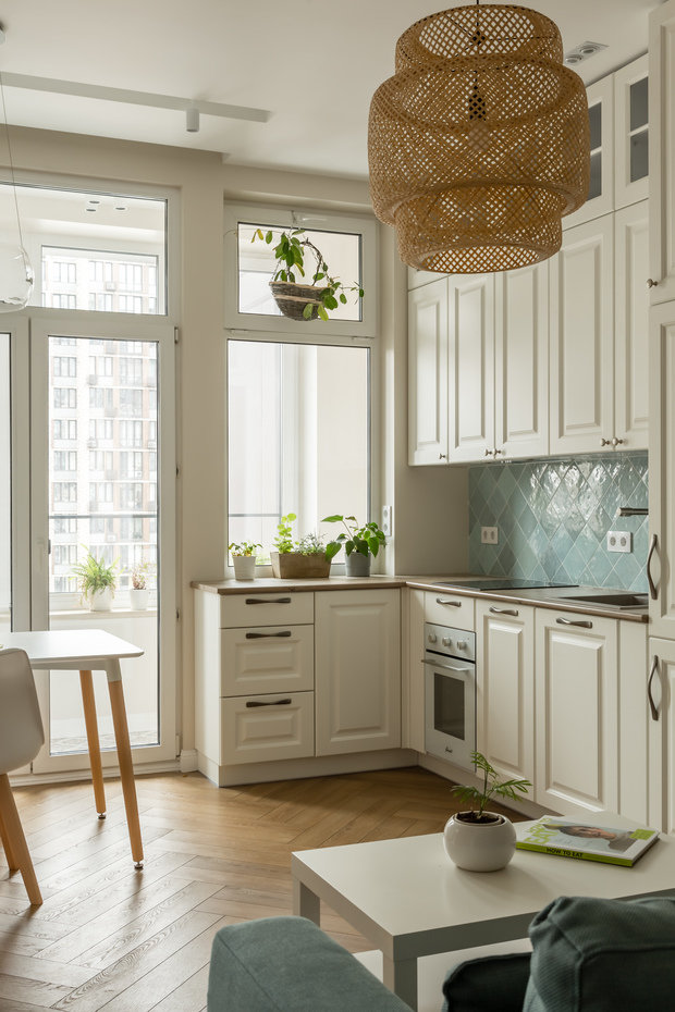 Фотография: Кухня и столовая в стиле Скандинавский, Современный, Квартира, Проект недели, Москва, Buro Brainstorm, 1 комната, 40-60 метров – фото на INMYROOM