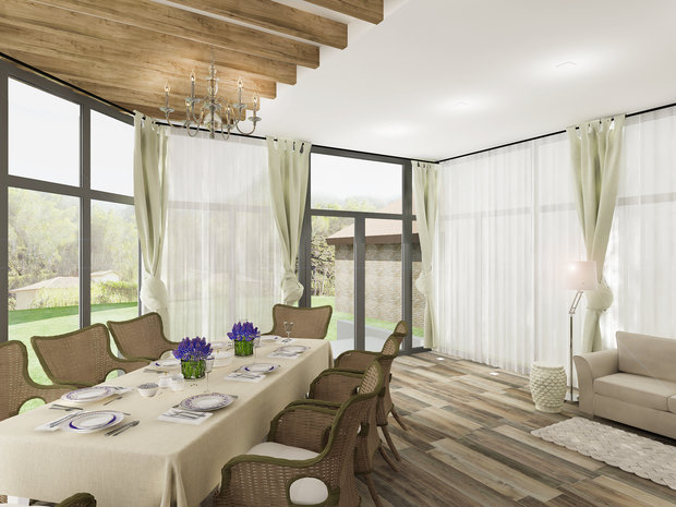 Фото из портфолио Коттедж «Прогулка» в классическом американском стиле с элементами лофта и востока – фотографии дизайна интерьеров на INMYROOM