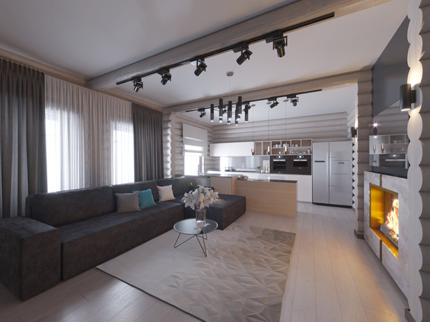 Фото из портфолио Дизайн-проект гостиной в частном доме. – фотографии дизайна интерьеров на INMYROOM