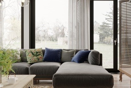 Загородный дом 147,7 м² с черными акцентами