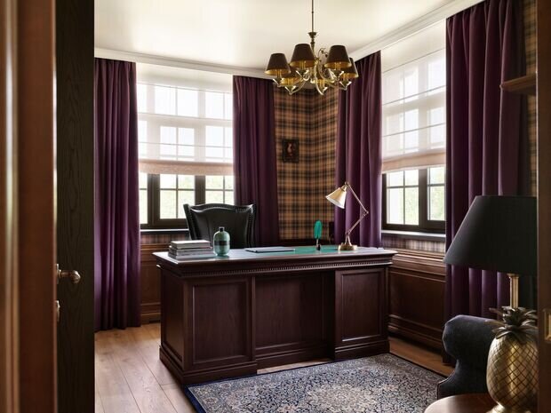 Фотография: Кабинет в стиле Прованс и Кантри, Классический, Эклектика, Дом, Проект дня, Москва, Дом и дача, Блочный дом, 4 и больше, Более 90 метров, Анастасия Беляева – фото на INMYROOM