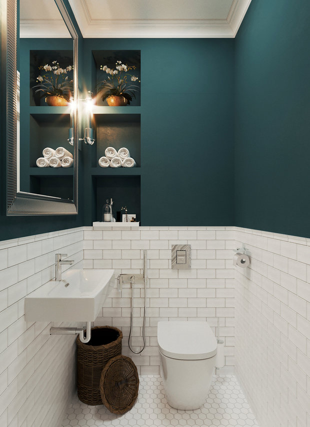 Фотография: Ванная в стиле Классический, Современный, Квартира, Проект недели, Москва, Монолитный дом, 3 комнаты, 60-90 метров, Ольга Бойцова – фото на INMYROOM