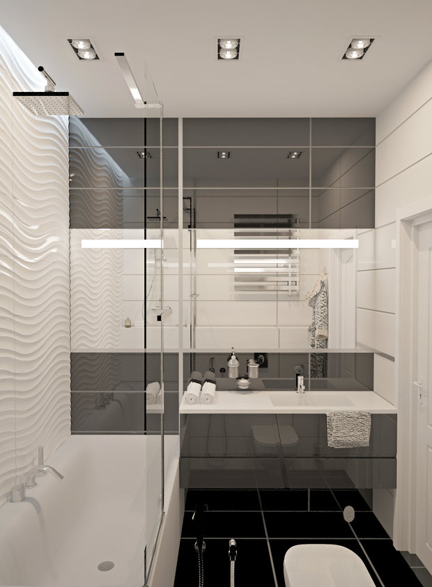 Визуализация интерьера ванной комнаты в современном стиле