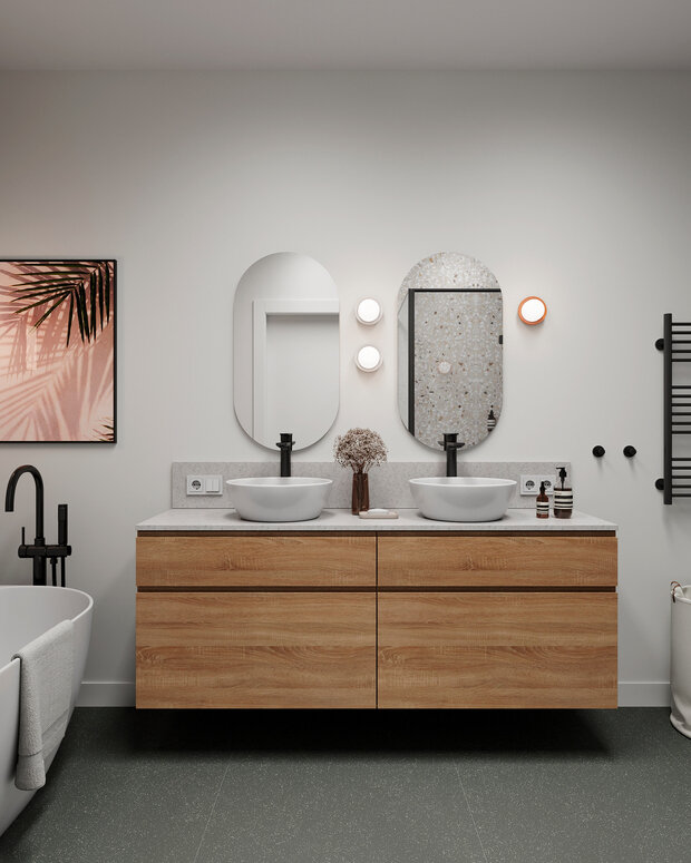 Фотография: Ванная в стиле Современный, Минимализм, Квартира, Проект недели, Москва, Монолитный дом, 3 комнаты, Более 90 метров, AE Design, Екатерина Ткаченко, Алиса Сивякова – фото на INMYROOM