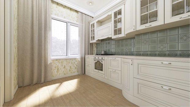 Визуализация интерьера кухни в стиле Прованс и Кантри