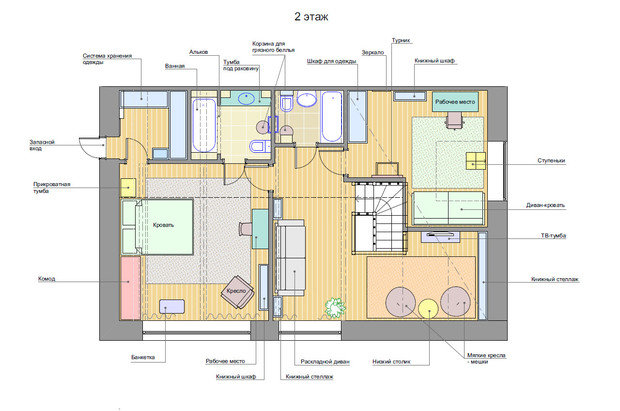 Фотография: Планировки в стиле , Лофт, Современный, Квартира, Проект недели, Москва, Студия 3.14, Тимур Абдрахманов, Ирина Леготкина, новостройка, Монолитный дом, 3 комнаты, 60-90 метров – фото на INMYROOM