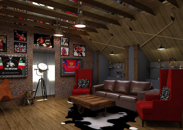 Фото из портфолио Коттедж «Прогулка» в классическом американском стиле с элементами лофта и востока – фотографии дизайна интерьеров на INMYROOM