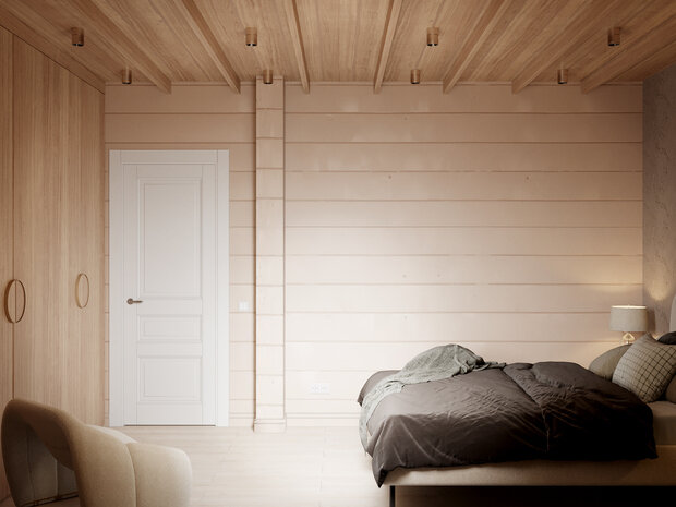Фотография: Спальня в стиле Современный, Минимализм, Дом, Проект недели, Эко, Дом и дача, 3 комнаты, Более 90 метров, Башкортостан, Юлия Сафина – фото на INMYROOM