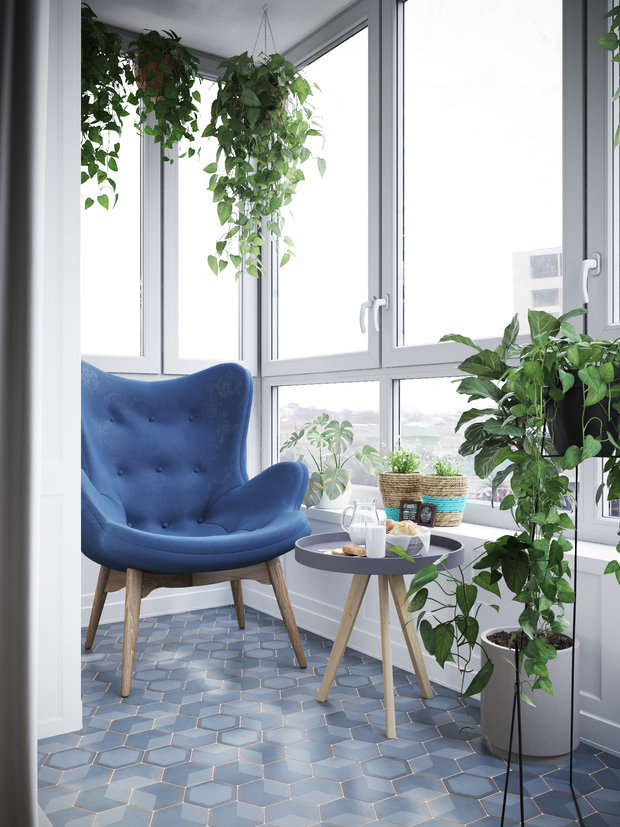 Фотография: Балкон в стиле Скандинавский, Квартира, Проект недели, Санкт-Петербург, Более 90 метров, Денис Красиков, Cartelle Design, двухуровневая квартира – фото на INMYROOM