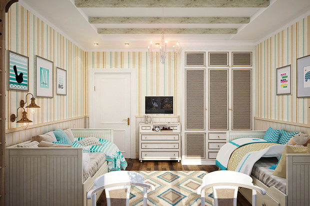 Фото из портфолио Детская для двух девочек - в британском стиле – фотографии дизайна интерьеров на INMYROOM