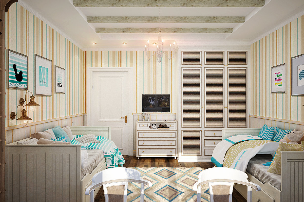 Фото из портфолио Детская для двух девочек - в британском стиле – фотографии дизайна интерьеров на INMYROOM Фото из портфолио Детская для двух девочек - в британском стиле – фотографии дизайна интерьеров на INMYROOM