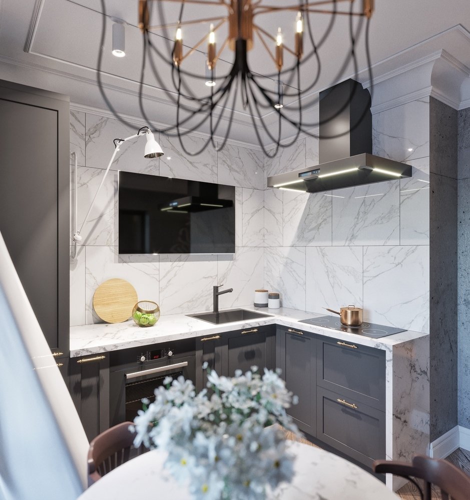 Фотография: Кухня и столовая в стиле Эклектика, Квартира, Проект недели, Серый, Екатеринбург, 1 комната, до 40 метров, IN MY BOX – фото на INMYROOM Фотография: Кухня и столовая в стиле Эклектика, Квартира, Проект недели, Серый, Екатеринбург, 1 комната, до 40 метров, IN MY BOX – фото на INMYROOM