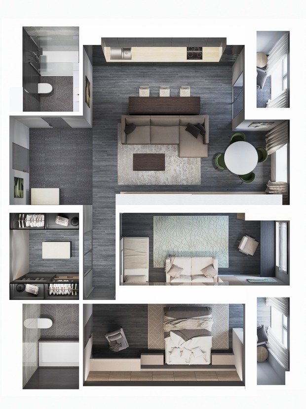 Фото из портфолио Планировочные решения – фотографии дизайна интерьеров на INMYROOM