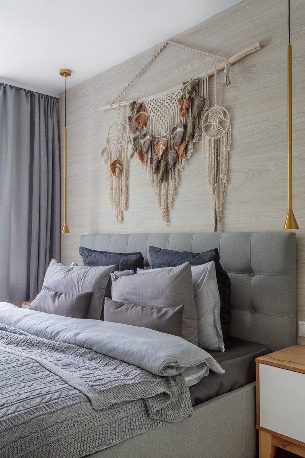 Фотография: Спальня в стиле Скандинавский, Эклектика, Квартира, Проект недели, Москва, Кирпичный дом, Павел Фотеев – фото на INMYROOM