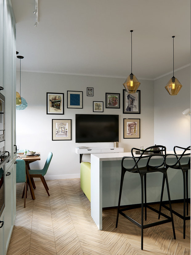 Фотография: Кухня и столовая в стиле Скандинавский, Квартира, Проект недели, Санкт-Петербург, Никита Зуб, Монолитный дом, ЖК «Московские ворота» – фото на INMYROOM