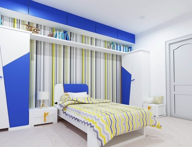 Фото из портфолио Спальня для мальчика в ярких тонах – фотографии дизайна интерьеров на INMYROOM