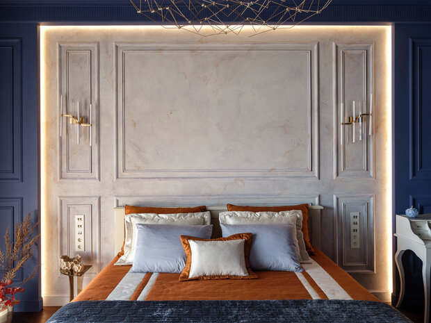Фотография: Спальня в стиле Классический, Современный, Эклектика, Квартира, Проект недели, Москва, Ануш Аракелян, 2 комнаты, Более 90 метров – фото на INMYROOM
