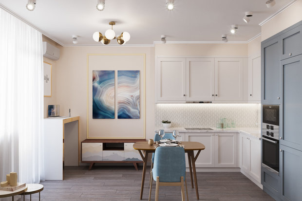 Фото из портфолио Квартира 57 кв.м. в стиле эклектика ЖК на Симоновском. – фотографии дизайна интерьеров на INMYROOM