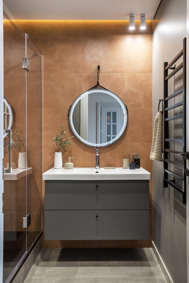 Фотография: Ванная в стиле Современный, Скандинавский, Квартира, Проект дня, Казань, 2 комнаты, 40-60 метров, Ксения Крылова – фото на INMYROOM