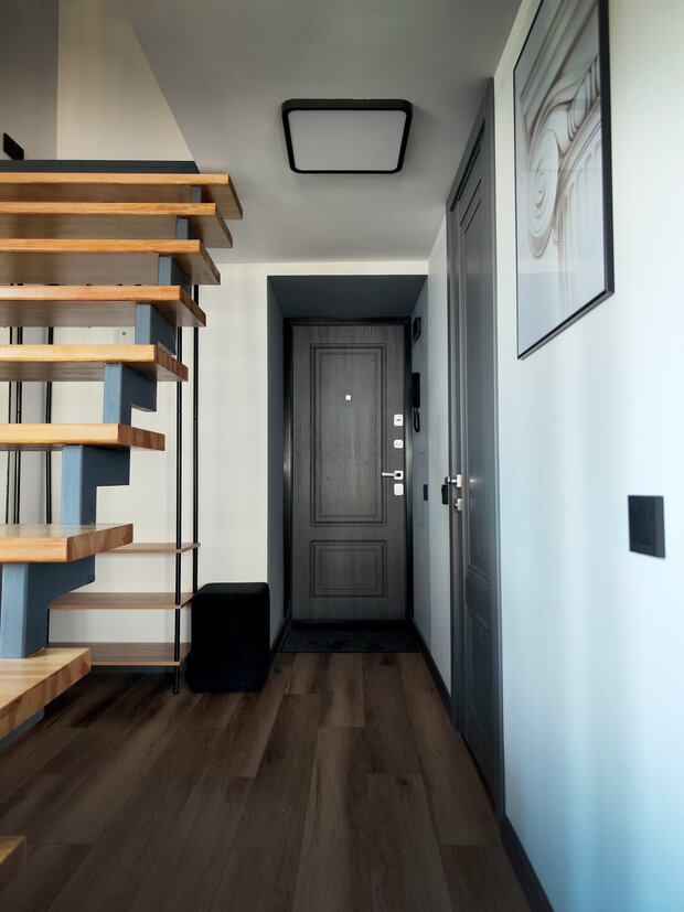 Фотография: Прихожая в стиле Лофт, Эклектика, Квартира, Студия, Проект дня, Кирпичный дом, 40-60 метров, современный с элементами лофта, Оренбург, эклектика: парижский шик, Алла Розова – фото на INMYROOM